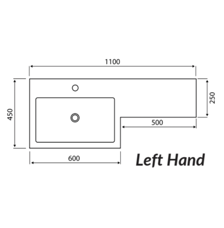 Lili Furniture Range - 1100 Left Hand Basin