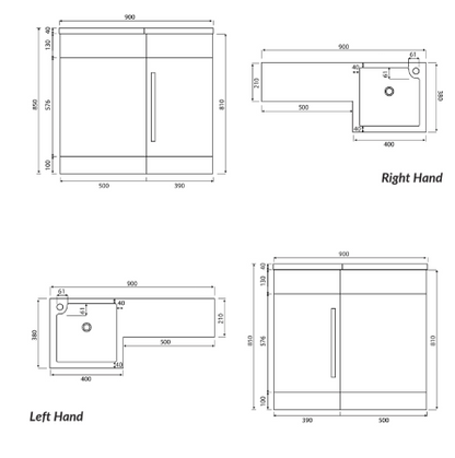Lili Furniture Range - 900 WC Unit