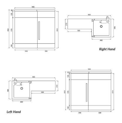 Lili Furniture Range - 900 Basin Unit