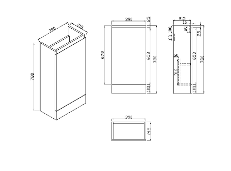 Waterguard Furniture Range - Cloakroom Floor Unit