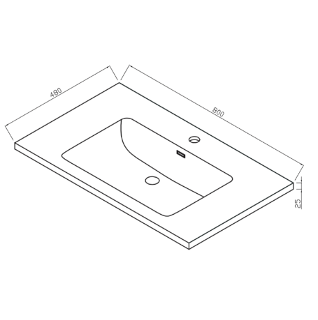 Ambience Furniture Range - 80x48 White Basin