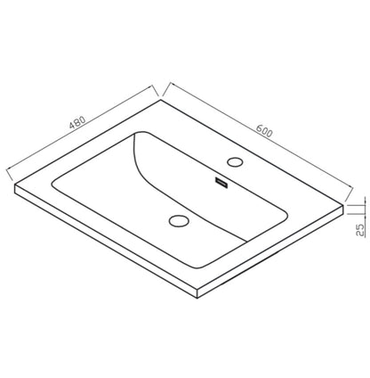 Ambience Furniture Range - 60x48 Grey Basin