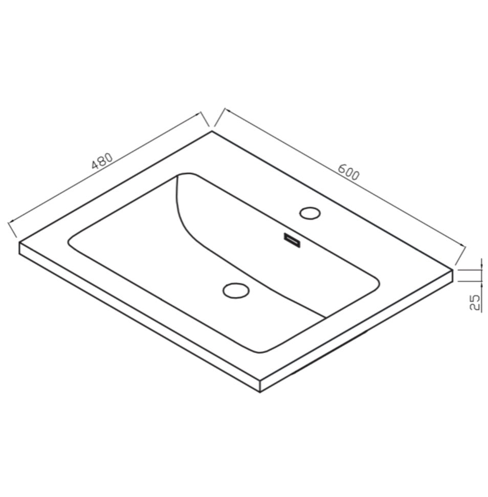 Ambience Furniture Range - 60x48 Grey Basin