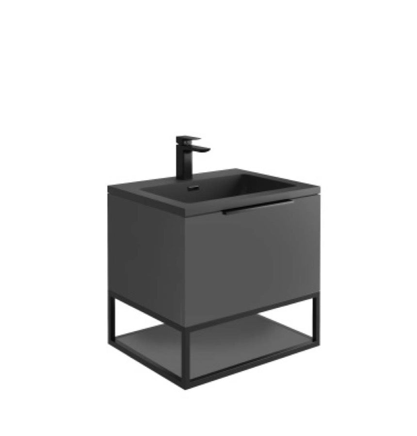 Ambience Furniture Range - Black Frame With Dual Colour Shelf 60x48