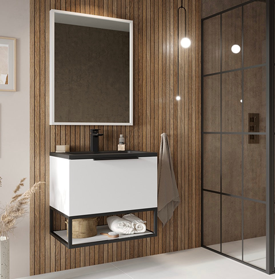 Ambience Furniture Range - Black Frame With Dual Colour Shelf 60x48