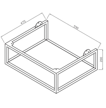 Ambience Furniture Range - Black Frame With Dual Colour Shelf 60x48