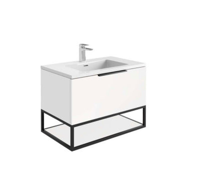 Ambience Furniture Range - Black Frame With Dual Colour Shelf 80x48
