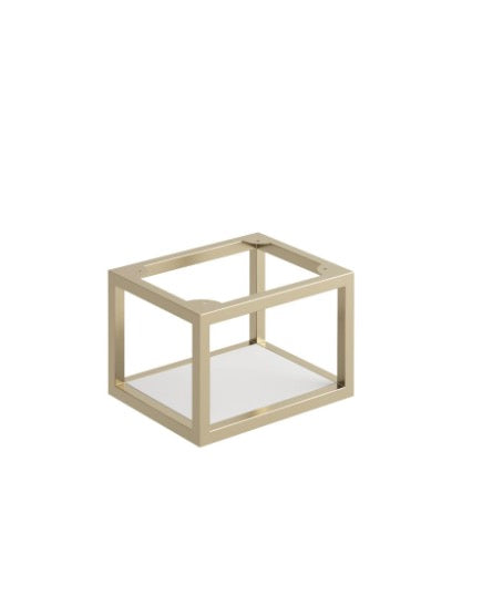 Ambience Furniture Range - Brushed Brass Frame With White Shelf 30x25