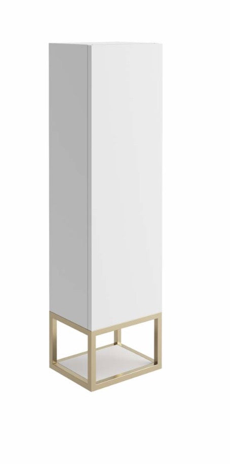 Ambience Furniture Range - Brushed Brass Frame With White Shelf 30x25