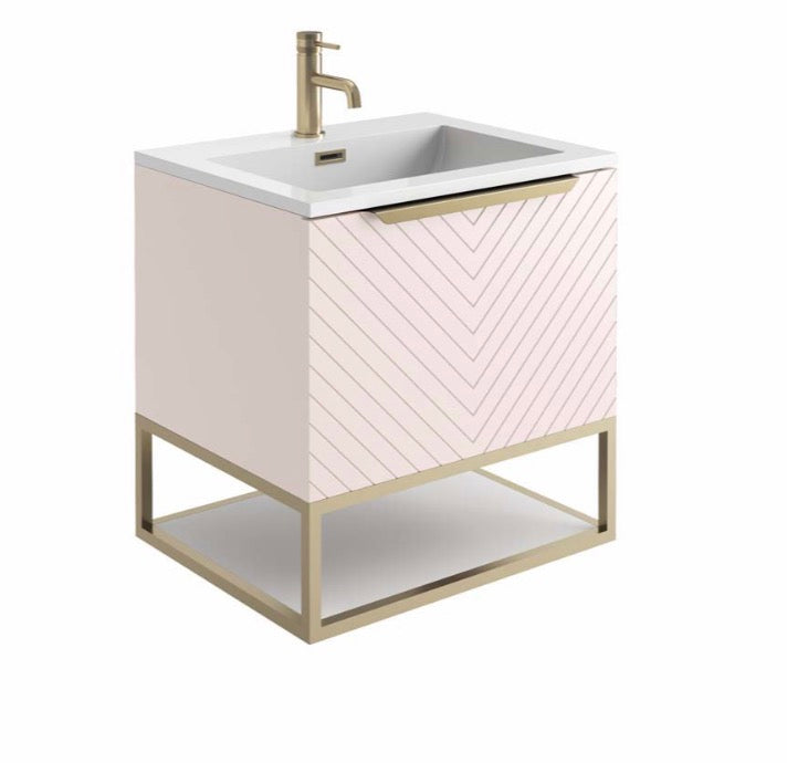 Ambience Furniture Range - Brushed Brass Frame With White Shelf 60x48
