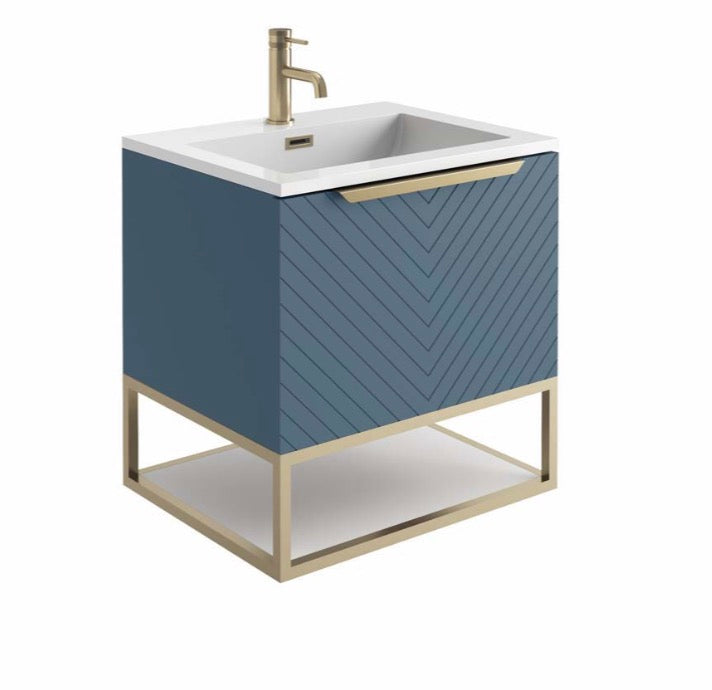 Ambience Furniture Range - Brushed Brass Frame With White Shelf 60x48