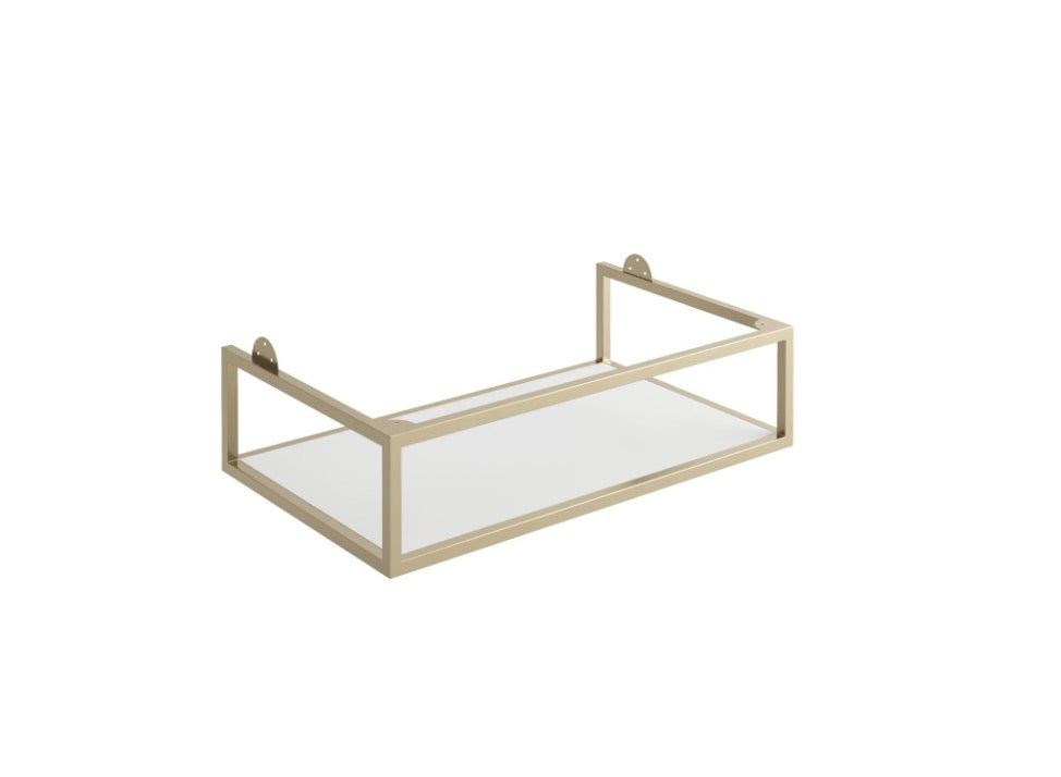 Ambience Furniture Range - Brushed Brass Frame With White Shelf 80x48