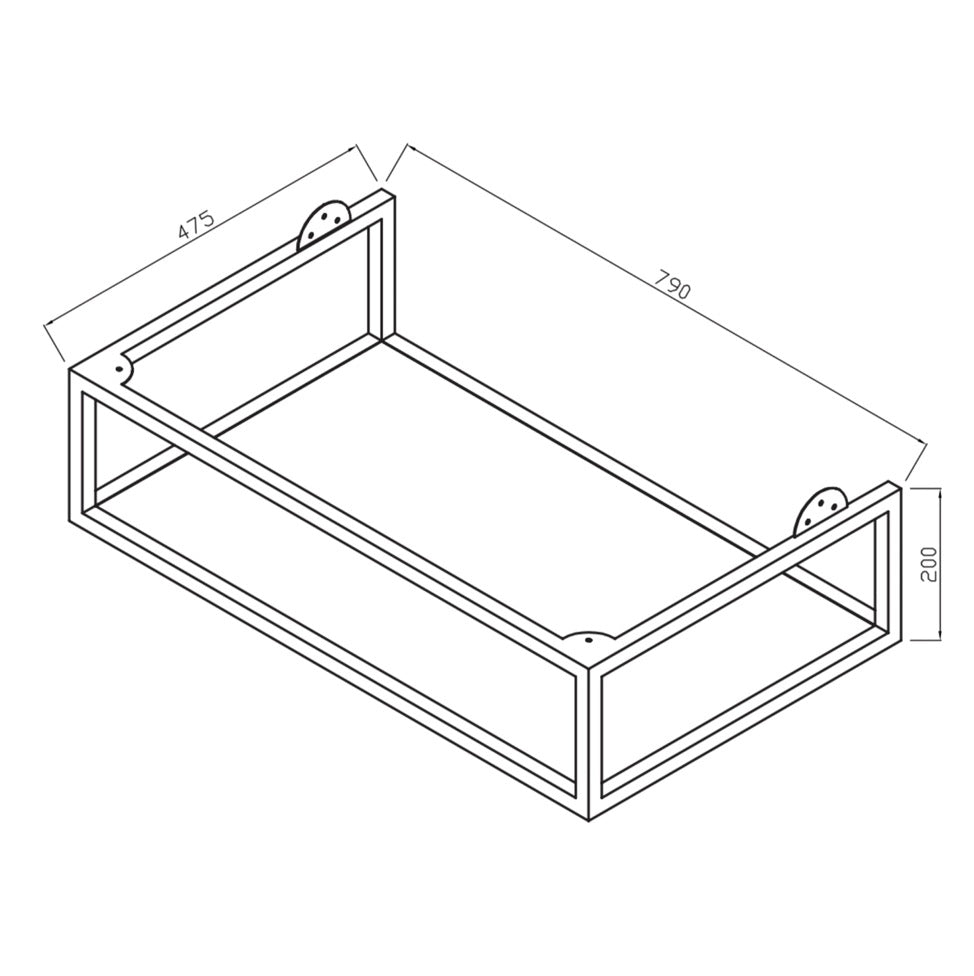 Ambience Furniture Range - Brushed Brass Frame With White Shelf 80x48
