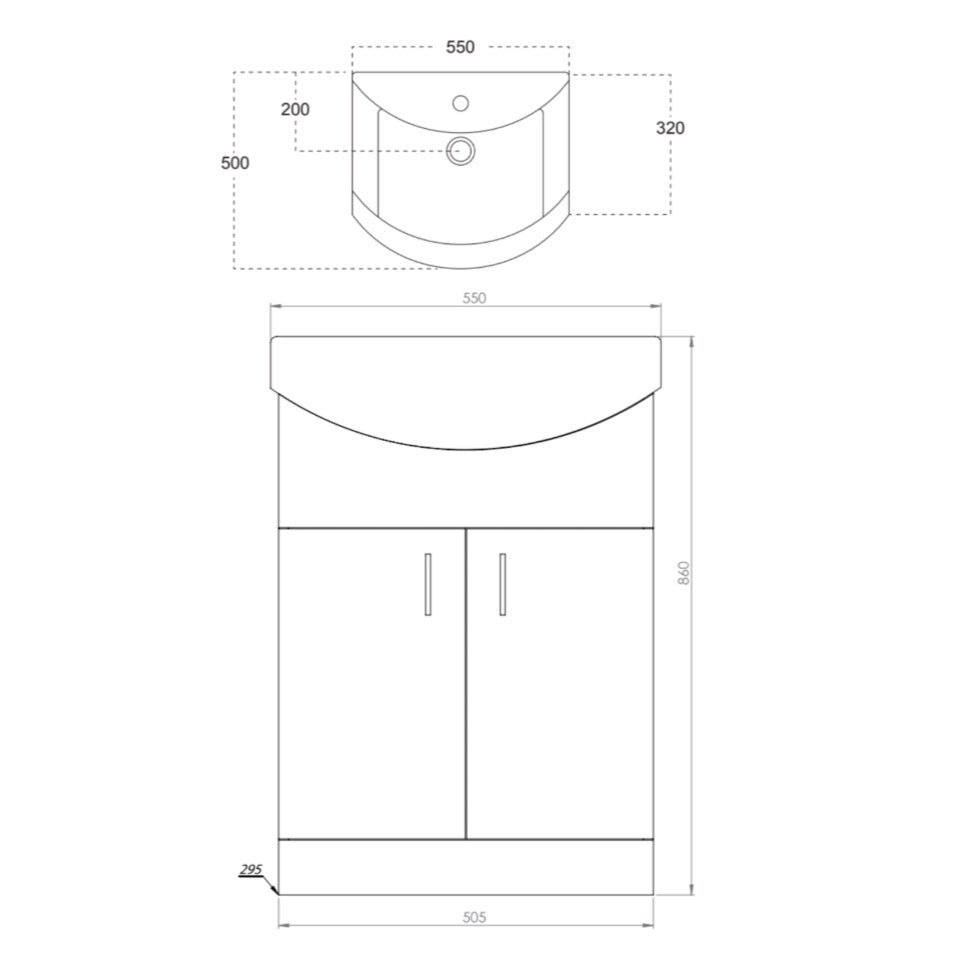 Lanza Furniture Range - 550 Basin Unit