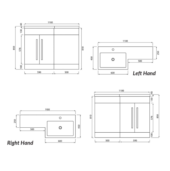 Empire Furniture Range - 110 WC Unit
