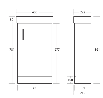 Lanza Cloakroom Furniture Range - Vanity Floor Unit