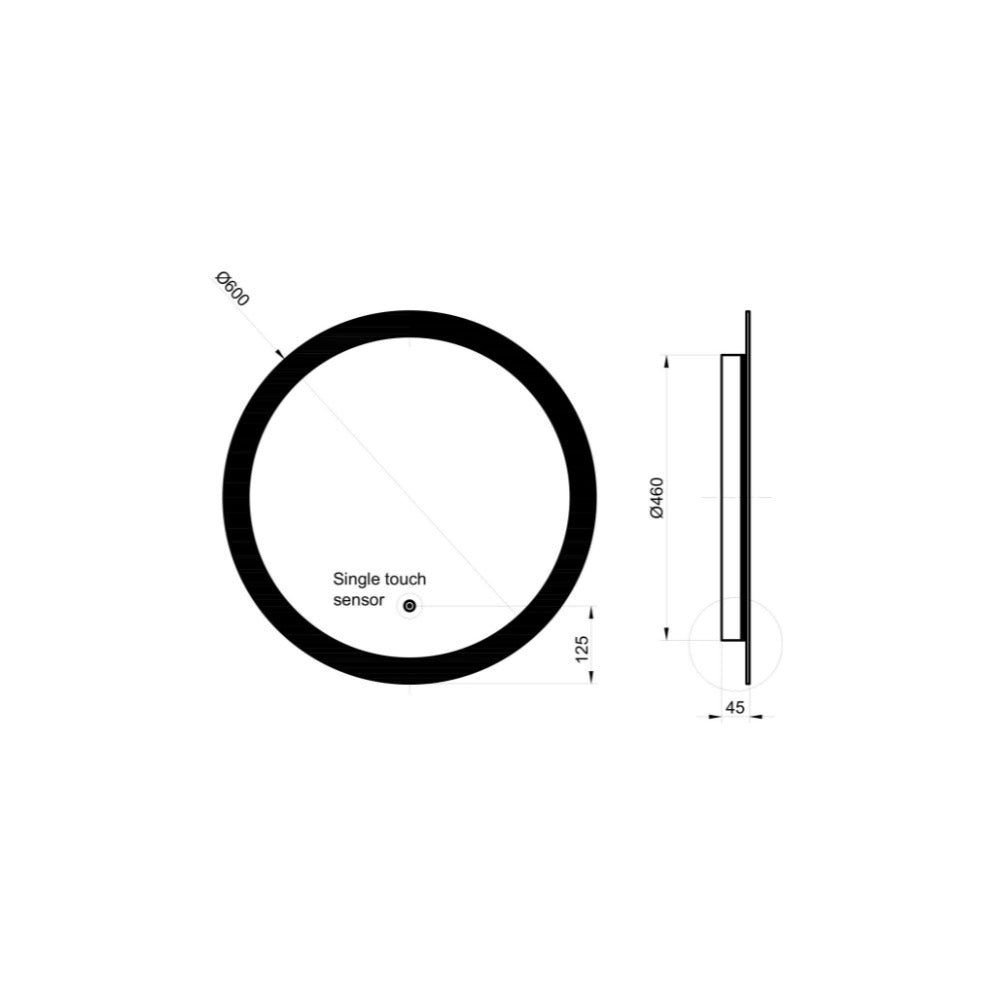 Mirrors - Lunar LED Mirror 600mm