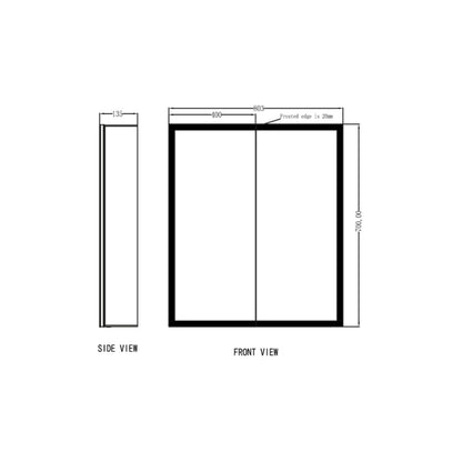 Mirrors - Mia LED Mirror Cabinet 800x700mm