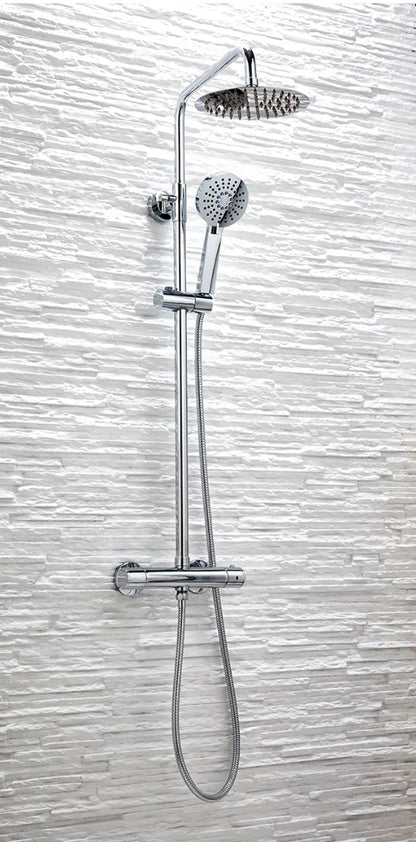 Chrome Round Rigid Riser Shower Set