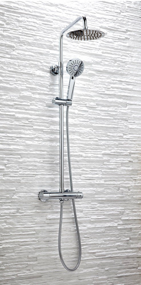 Chrome Round Rigid Riser Shower Set