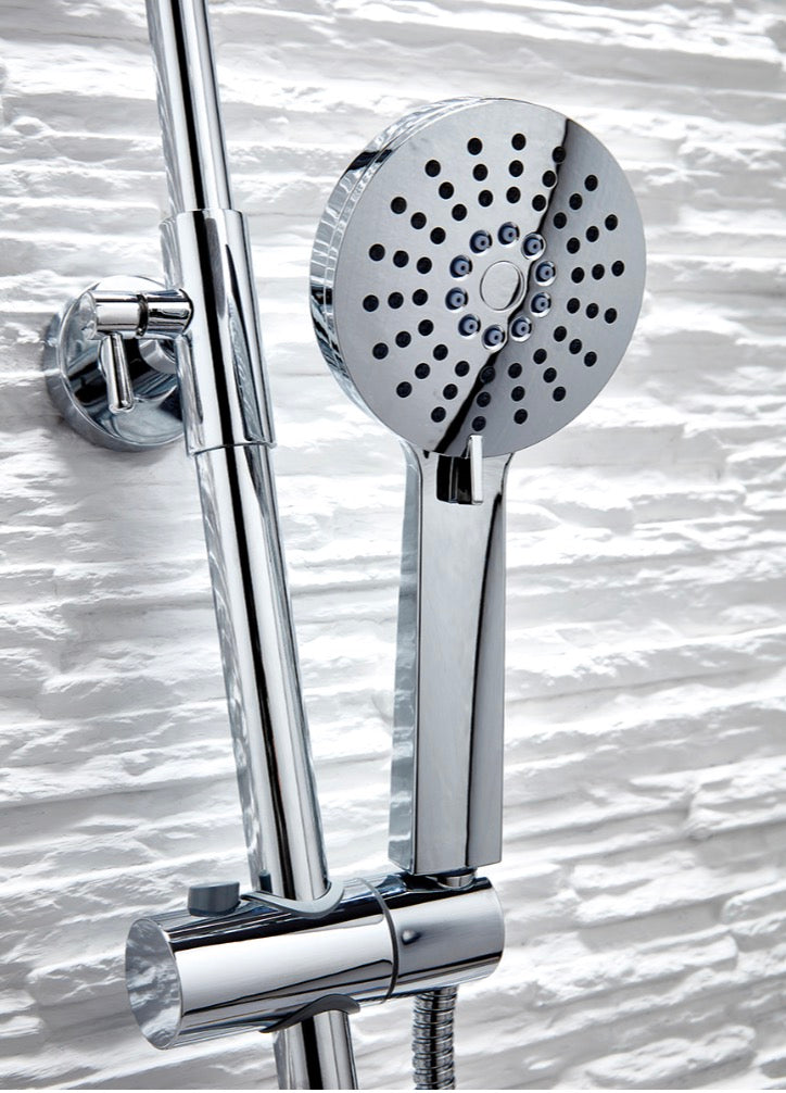 Chrome Round Rigid Riser Shower Set