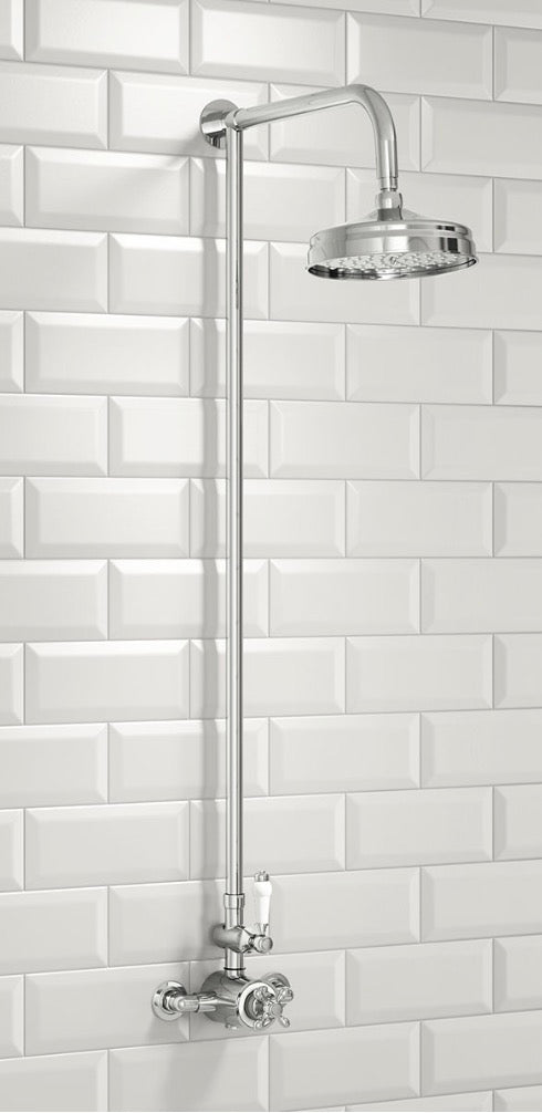 Rigid Riser Showers - Traditional Chrome With Fixed Head