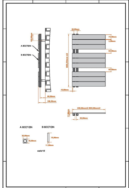 Towel Radiators - Thames 800x500