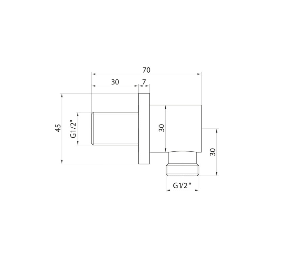 Chrome Square Outlet Elbow