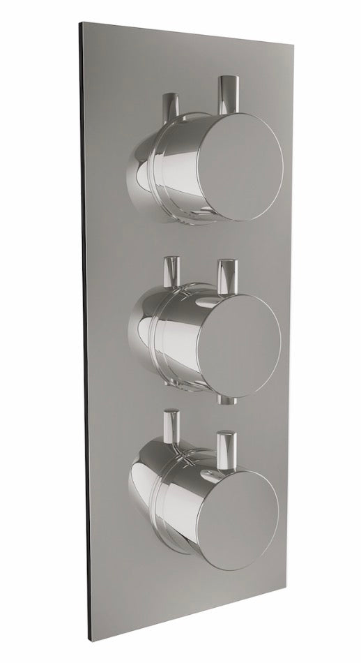 Concealed Valves - Chrome Triple Oval Handle, 2 Outlet