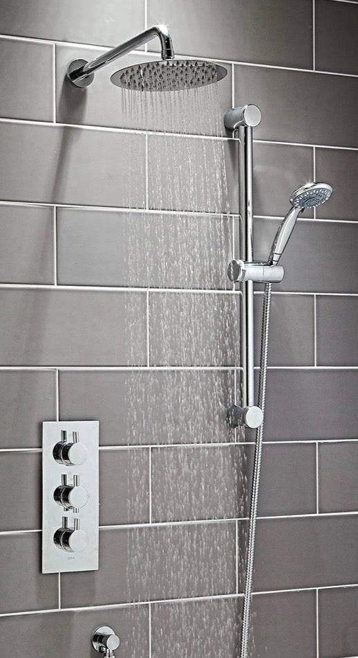 Concealed Valves - Chrome Triple Oval Handle, 2 Outlet