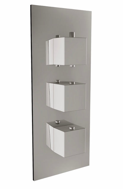 Concealed Valves - Chrome Triple Square Handle, 3 Outlet