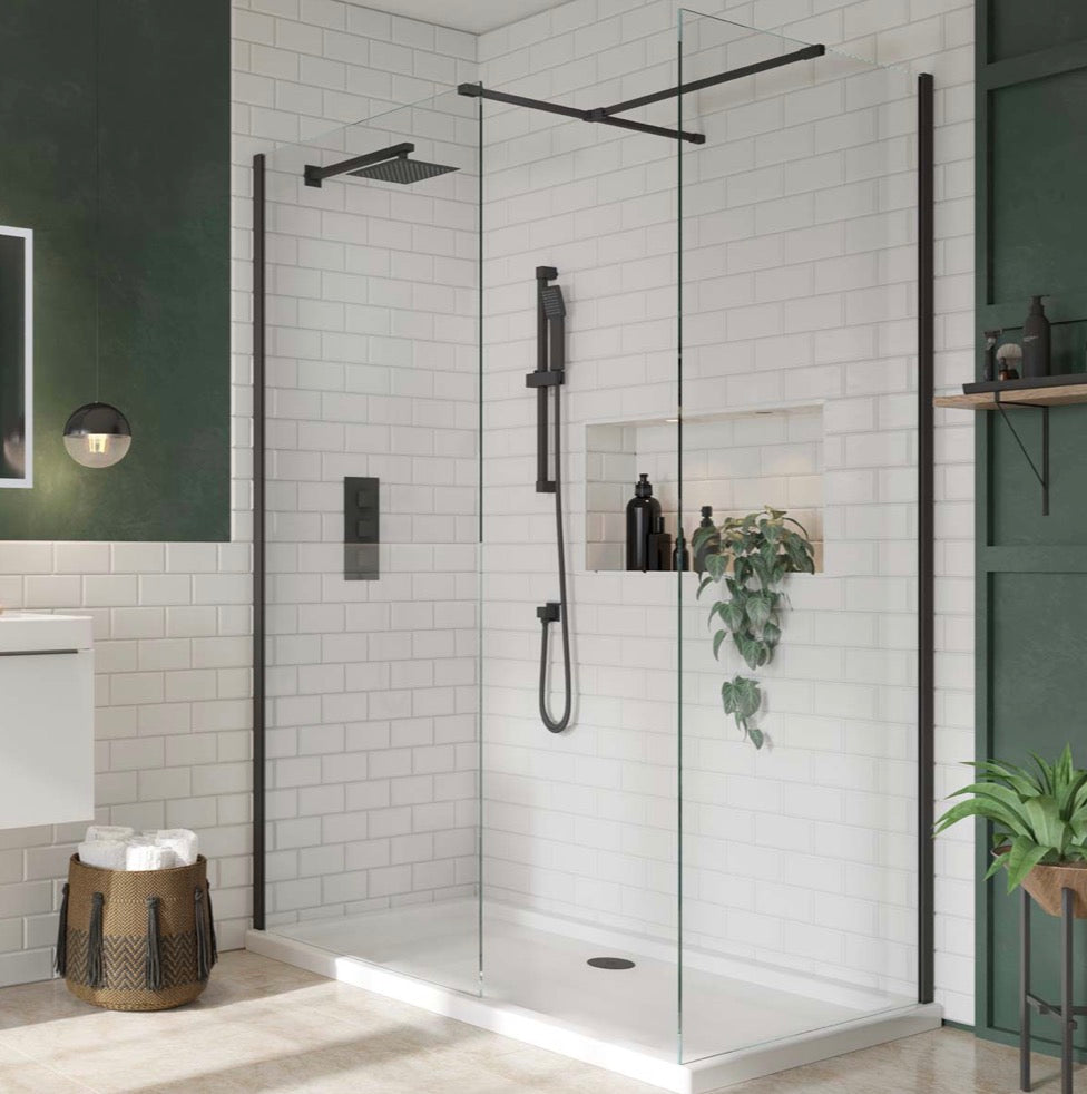 Shower Arms - Black Square Shower Wall Arm