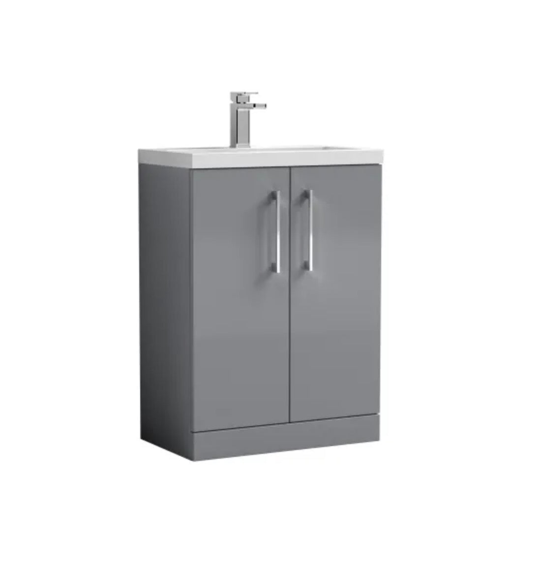 Arno Furniture Range - Compact Floor Standing 2-Door Vanity & Ceramic Basin
