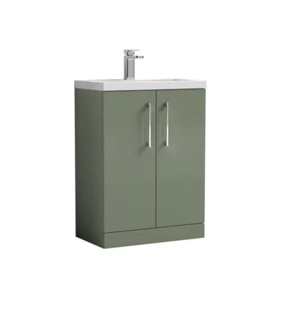 Arno Furniture Range - Compact Floor Standing 2-Door Vanity & Ceramic Basin
