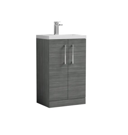 Arno Furniture Range - Compact Floor Standing 2-Door Vanity & Ceramic Basin