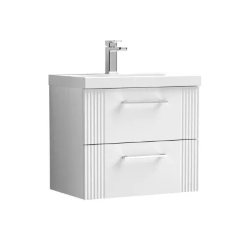 Deco Furniture Range - Wall Hung 2-Drawer Vanity & Mid-Edge Basin