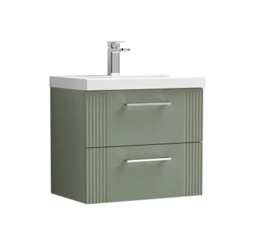 Deco Furniture Range - Wall Hung 2-Drawer Vanity & Mid-Edge Basin