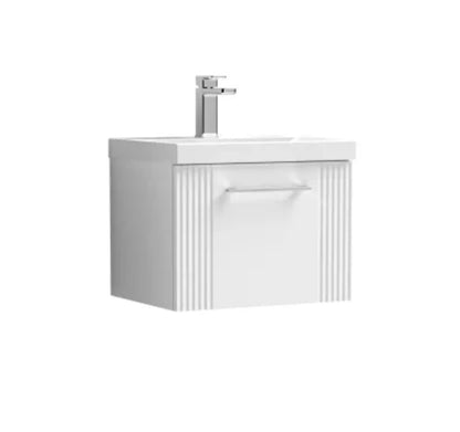 Deco Furniture Range - Wall Hung Single Drawer Vanity & Mid-Edge Basin