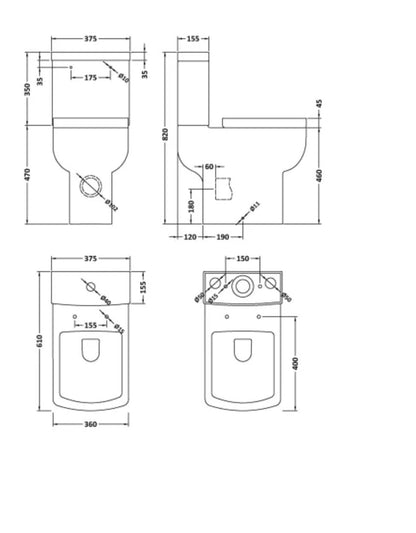 Ava Ceramics - Comfort Height Toilet Pan, Cistern & Seat