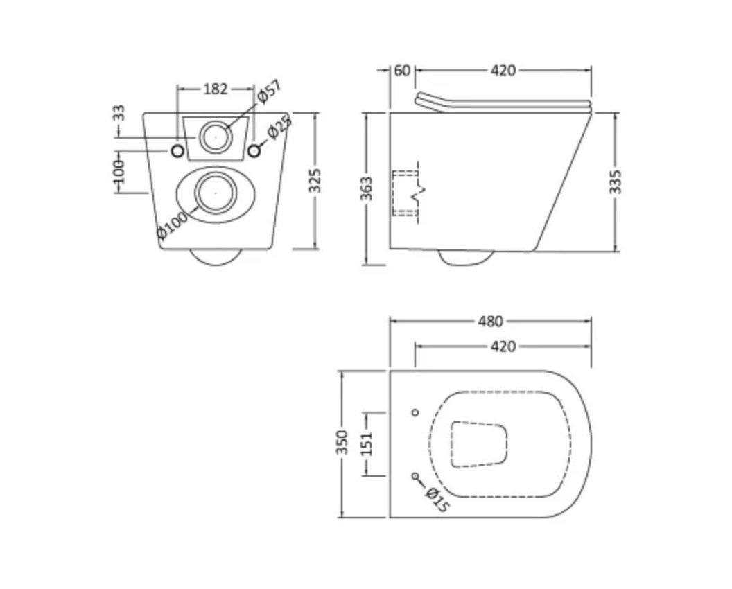 Ava Ceramics - Wall Hung Pan & Soft Close Seat