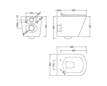 Ava Ceramics - Wall Hung Pan & Soft Close Seat