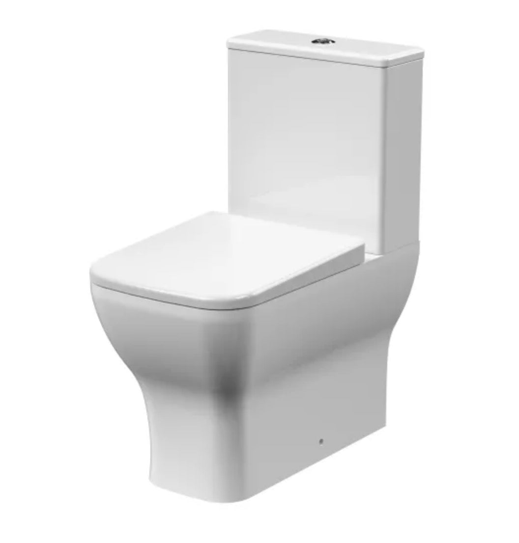 Ava Ceramics - Flush Rimless Toilet Pan, Cistern & Soft Close Seat