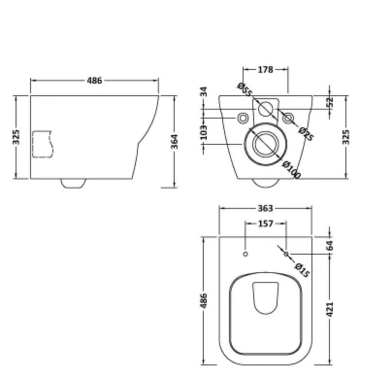 Ava Ceramics - Wall Hung Toilet Pan & Soft Close Seat