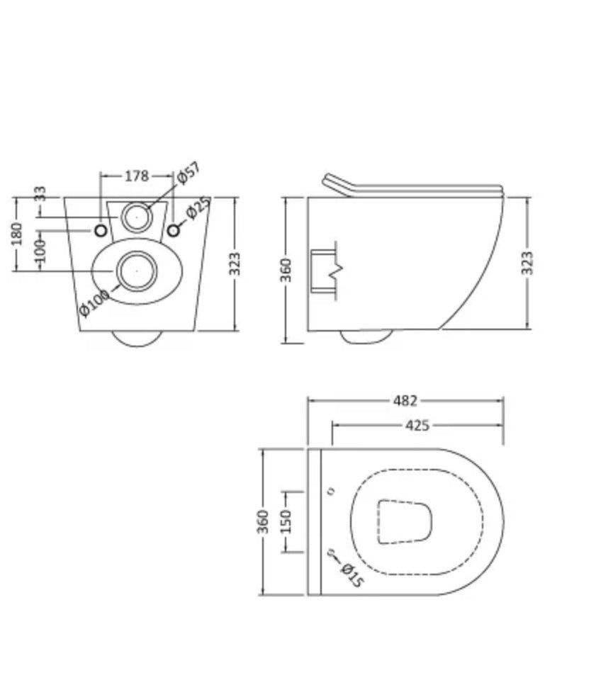 Freya Ceramics - Wall Hung Pan & Soft Close Seat