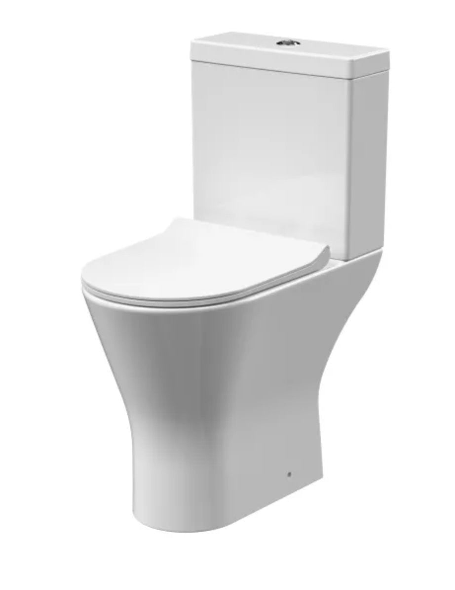 Freya Ceramics - Comfort Height Rimless Toilet Pan, Cistern & Seat