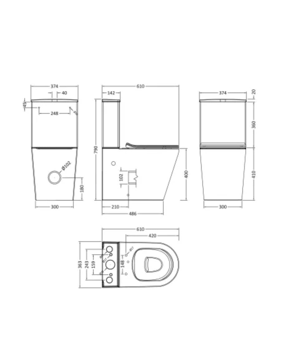 Freya Ceramics - Pan, Cistern & Seat
