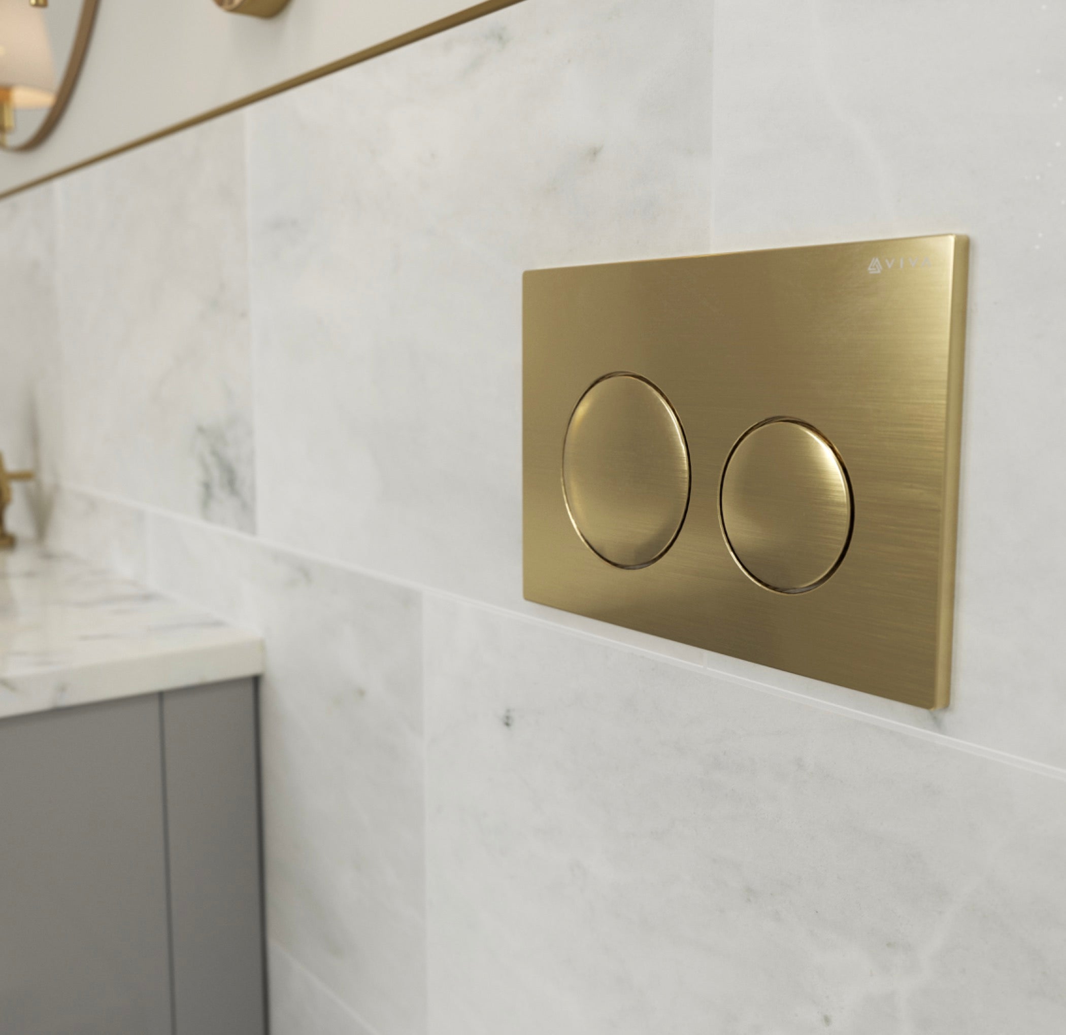 Skylo Ultra14 Brushed Brass Dual Flush Plate