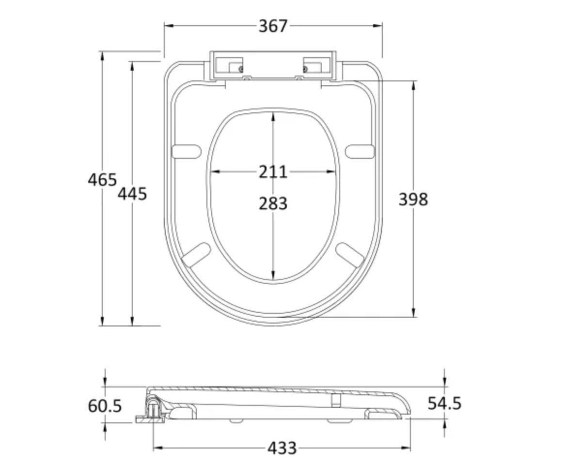 Toilet Seats D Shaped Top Fix Soft Close Toilet Seat