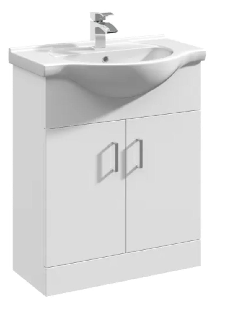 Mayford Floor Standing 2 Door Vanity Unit & Round Basin 650mm