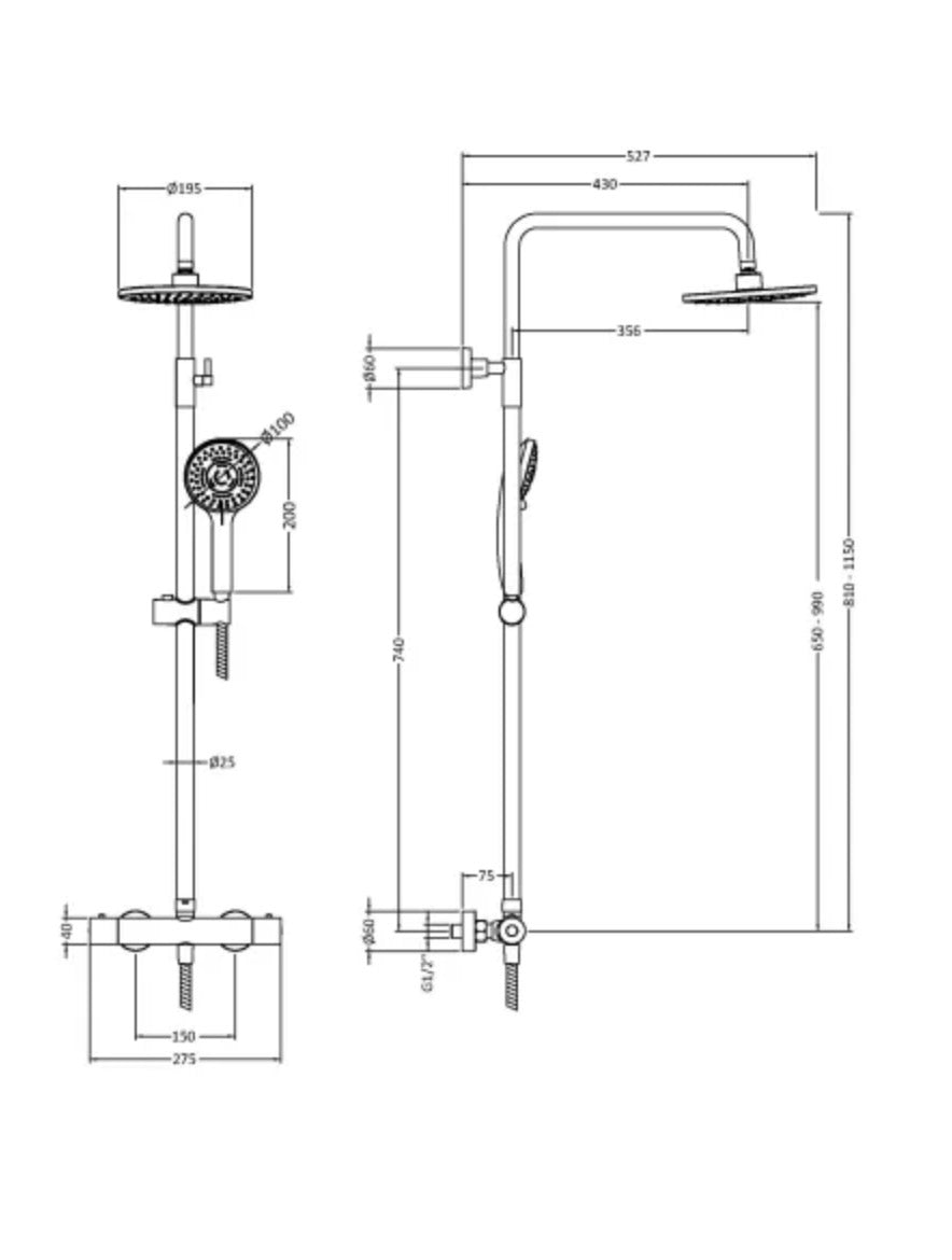 Thermostatic Bar Shower With Kit